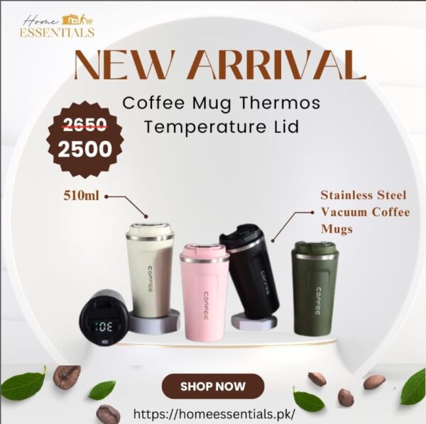 Coffee Mug Thermos - Temperature Lid - 510ML